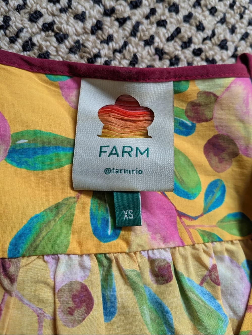 Farm Rio Colorful Floral Blouse with Trim - Picture 3 of 5